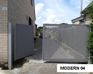 04 modern draai poort aluminium zwart